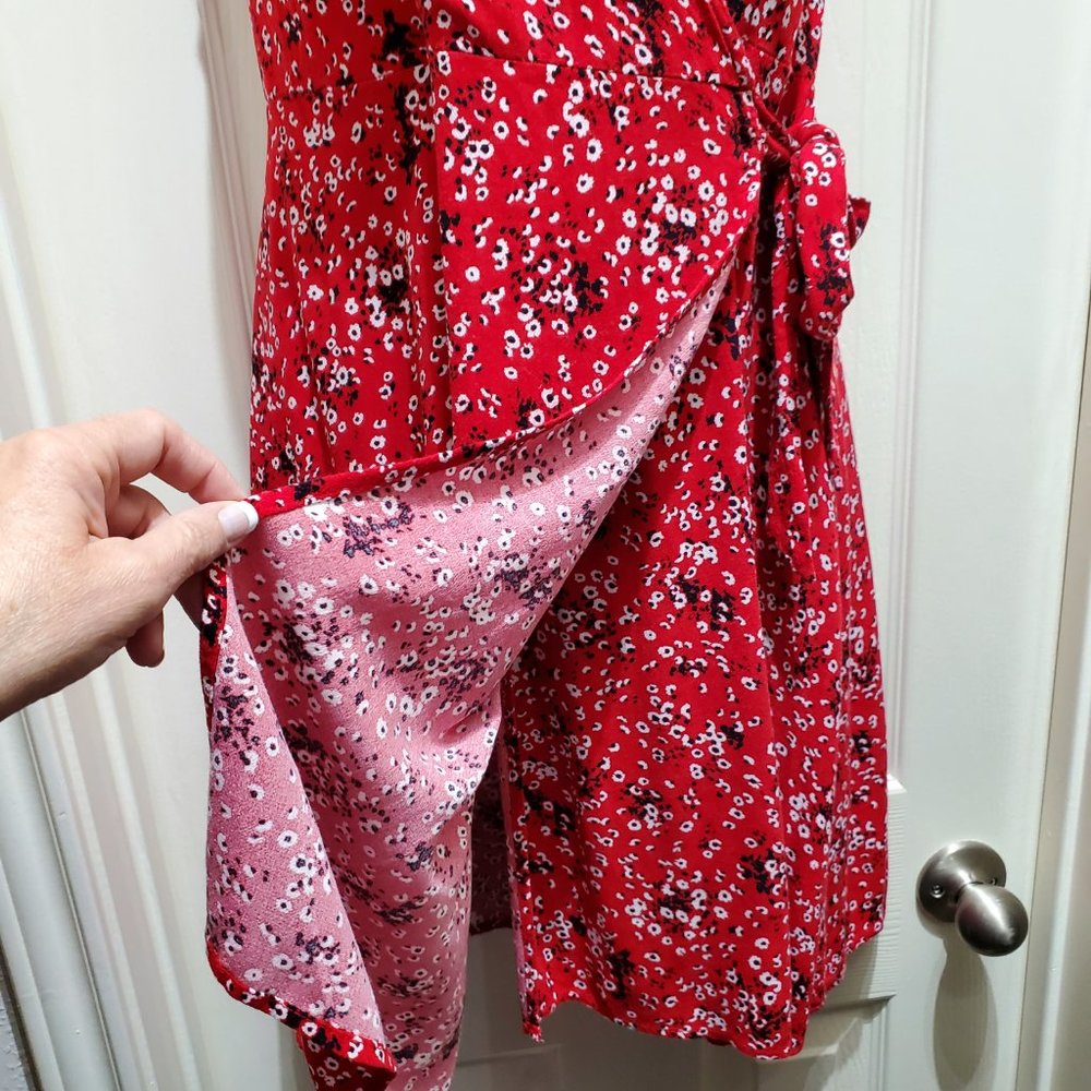 UNIVERSAL THREAD Red Wrap Around Sleeveless Dress, XS - Picture 3 of 10